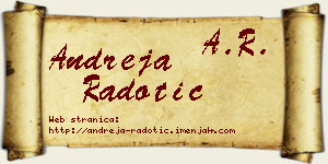 Andreja Radotić vizit kartica